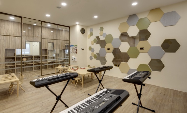 鋼琴培訓室背景墻裝修設計效果圖