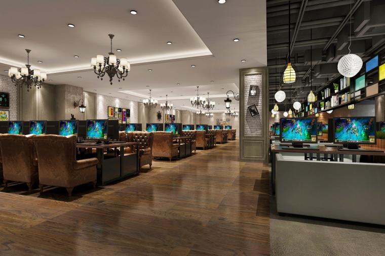 網(wǎng)咖大廳裝修設(shè)計(jì)效果圖