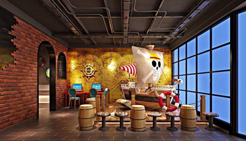 動漫主題餐飲店面設計效果圖