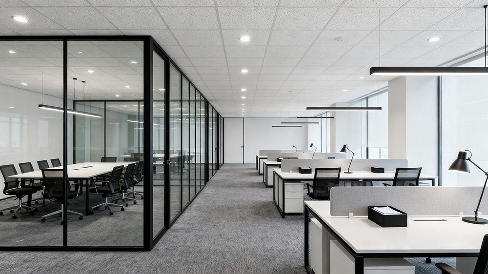 辦公室吊頂采用礦棉板的效果